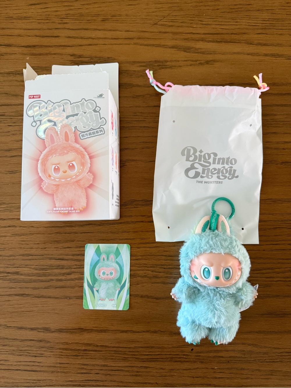 Authentic Labubu Green Serenity Big into Energy Pop Mart